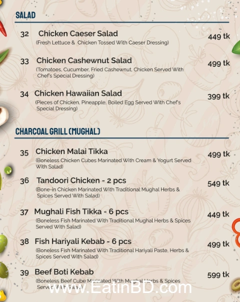 Buriganga Riverview Restaurant - International menu - Salad & grill