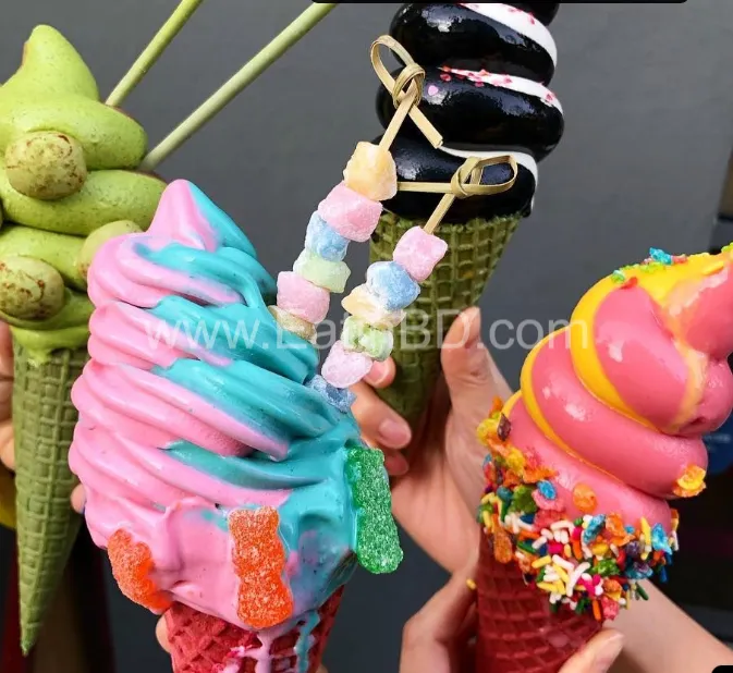 colourful textured ice cream 