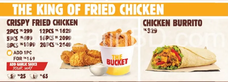 Burger King Bangladesh Menu -fried chicken