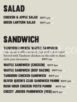 The White Canary Cafe Menu - Salad & Sandwich